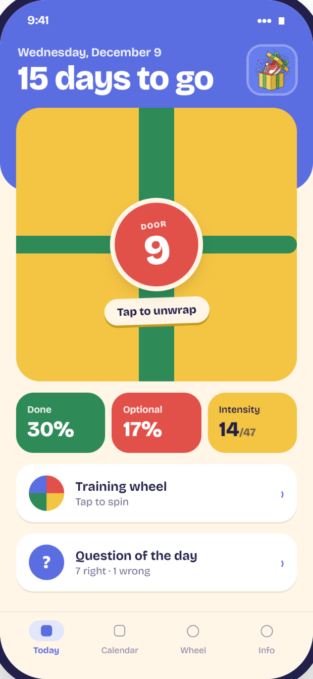 Today screen of the app